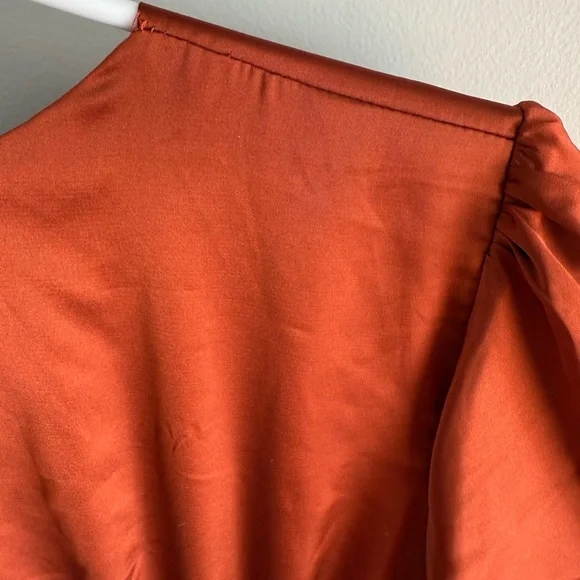 Baltic Born Poppy Satin Midi Dress - Rust Burnt Orange - Size Extra Large XL - Picture 14 of 14